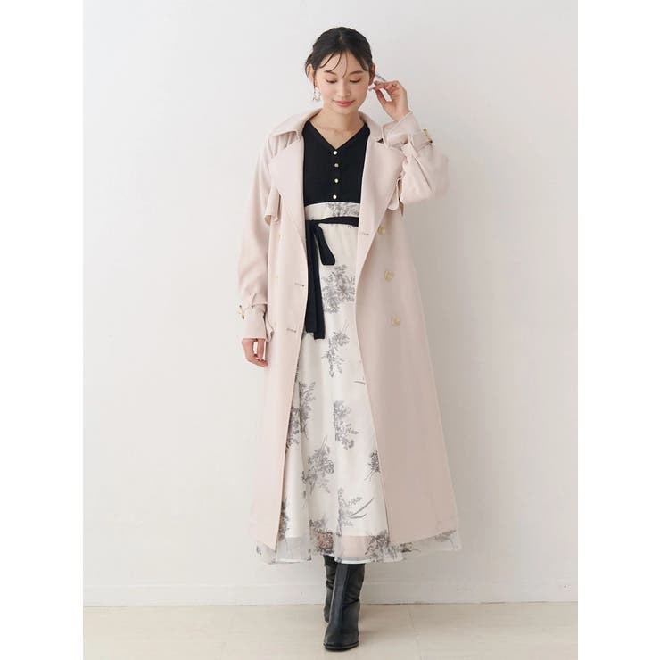 ブーケ花柄ニットドッキングワンピース | MERCURYDUO | 詳細画像7 