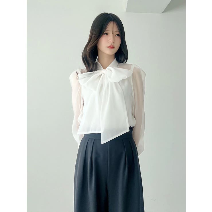 オーガンジービッグボウタイブラウス | MERCURYDUO | 詳細画像16 