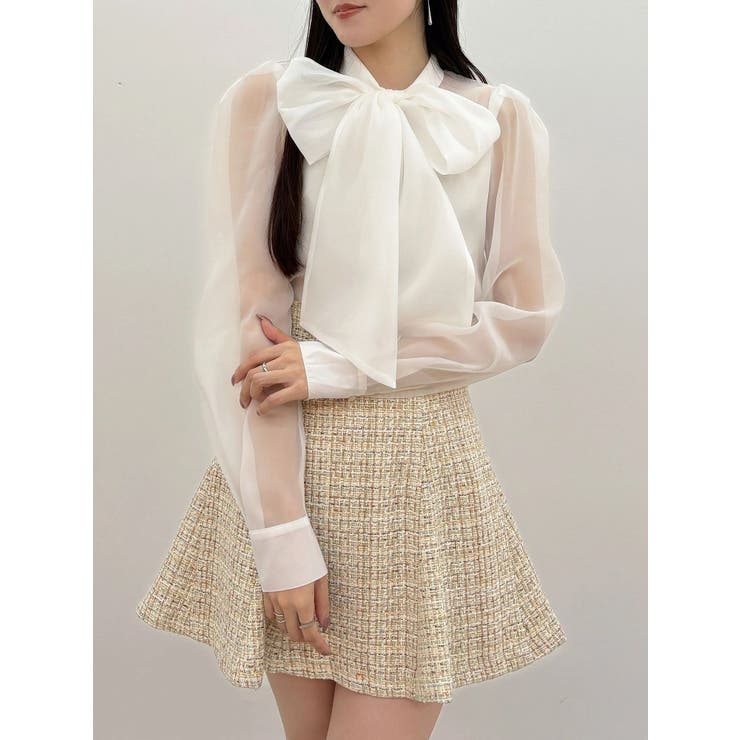 オーガンジービッグボウタイブラウス | MERCURYDUO | 詳細画像2 