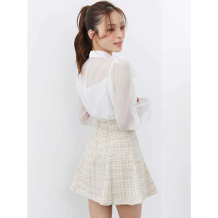 オーガンジービッグボウタイブラウス | MERCURYDUO | 詳細画像3 