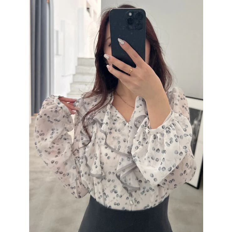 ダブルラッフルバイカラーパイピングブラウス | MERCURYDUO | 詳細画像16 