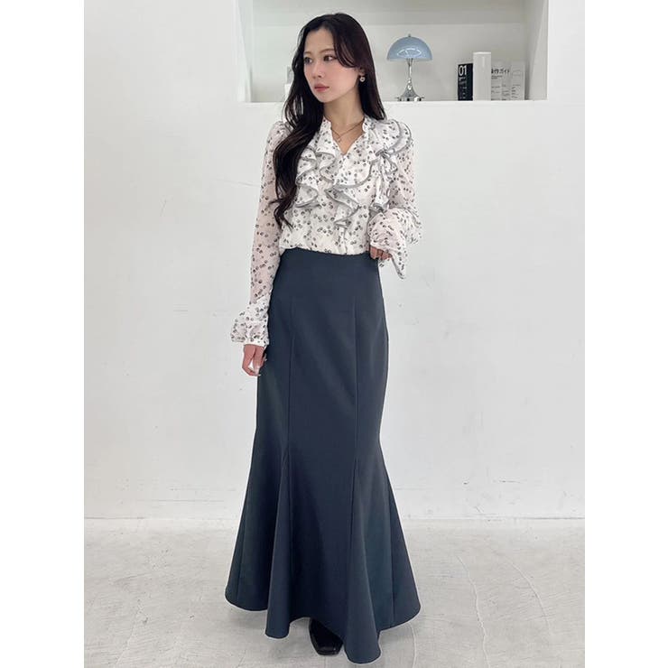 ダブルラッフルバイカラーパイピングブラウス | MERCURYDUO | 詳細画像17 