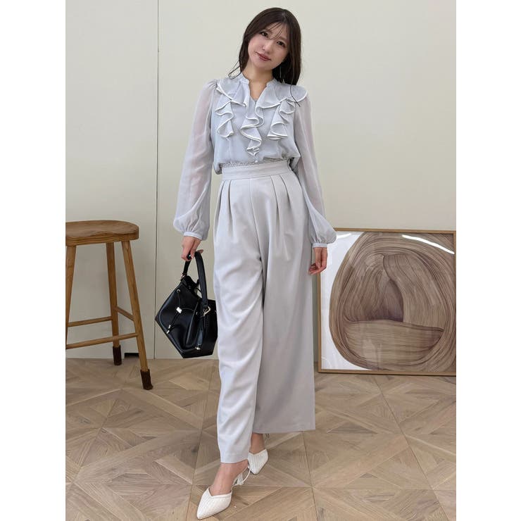 ダブルラッフルバイカラーパイピングブラウス | MERCURYDUO | 詳細画像20 