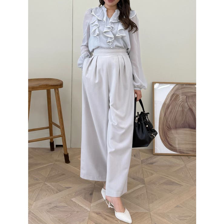 ダブルラッフルバイカラーパイピングブラウス | MERCURYDUO | 詳細画像21 