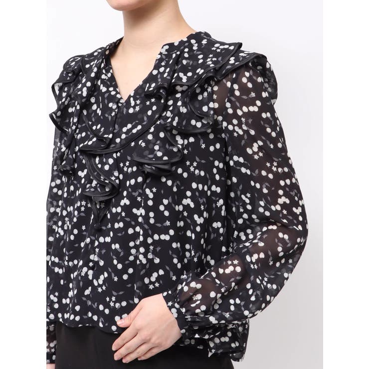 ダブルラッフルバイカラーパイピングブラウス | MERCURYDUO | 詳細画像32 