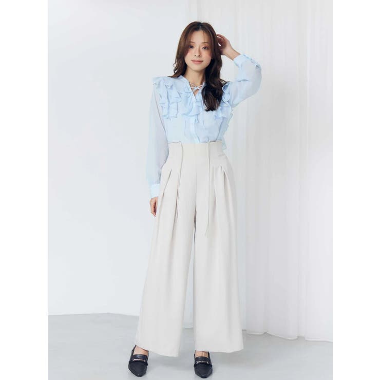 シフォンロングスリーブラッフルブラウス | MERCURYDUO | 詳細画像10 