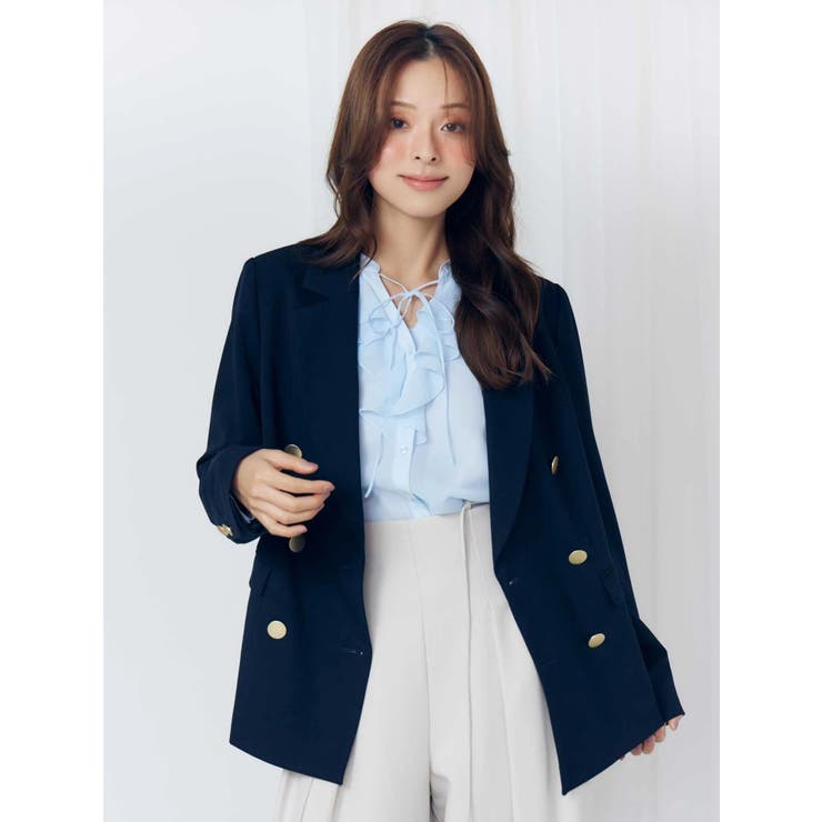 シフォンロングスリーブラッフルブラウス | MERCURYDUO | 詳細画像14 