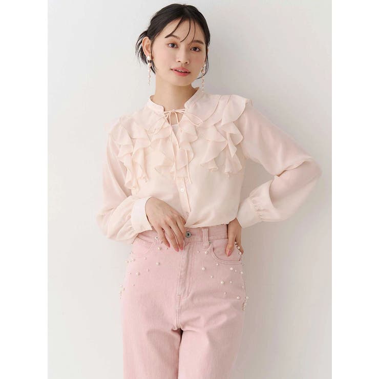 シフォンロングスリーブラッフルブラウス | MERCURYDUO | 詳細画像15 