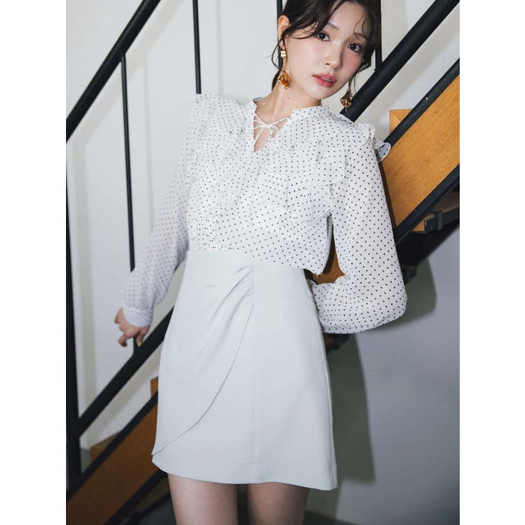 シフォンロングスリーブラッフルブラウス | MERCURYDUO | 詳細画像2 