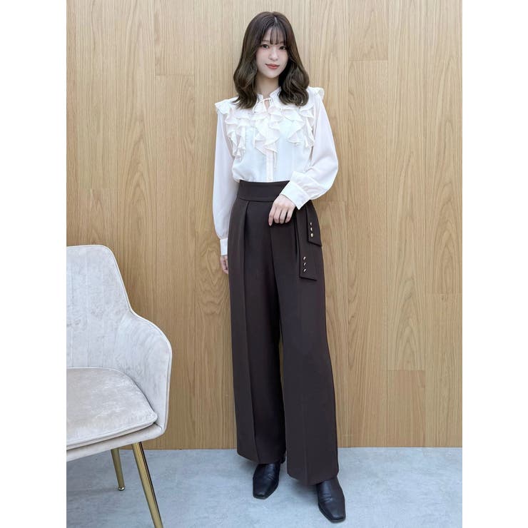 シフォンロングスリーブラッフルブラウス | MERCURYDUO | 詳細画像21 