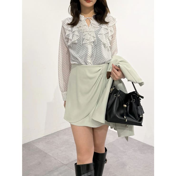 シフォンロングスリーブラッフルブラウス | MERCURYDUO | 詳細画像30 