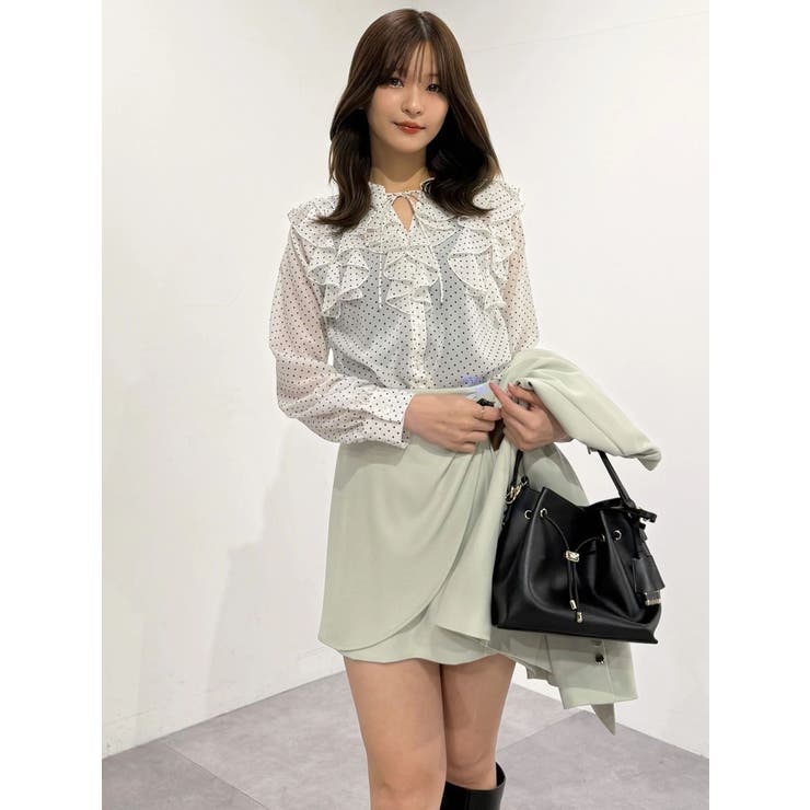 シフォンロングスリーブラッフルブラウス | MERCURYDUO | 詳細画像31 