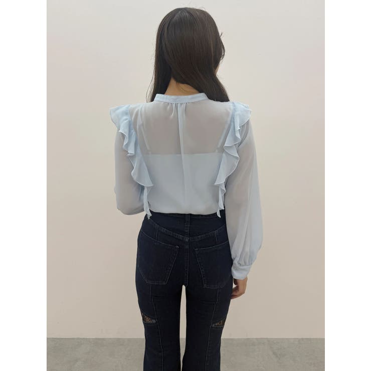 シフォンロングスリーブラッフルブラウス | MERCURYDUO | 詳細画像35 