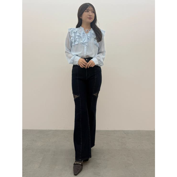 シフォンロングスリーブラッフルブラウス | MERCURYDUO | 詳細画像36 