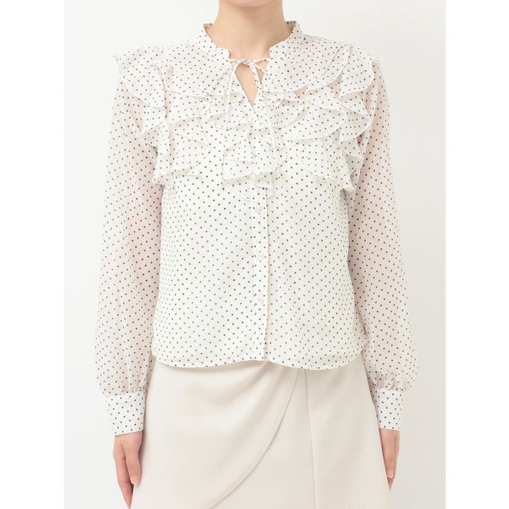 シフォンロングスリーブラッフルブラウス | MERCURYDUO | 詳細画像38 