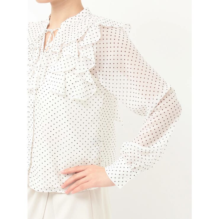 シフォンロングスリーブラッフルブラウス | MERCURYDUO | 詳細画像42 