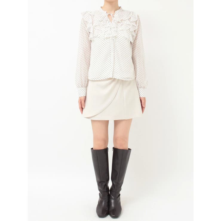 シフォンロングスリーブラッフルブラウス | MERCURYDUO | 詳細画像45 