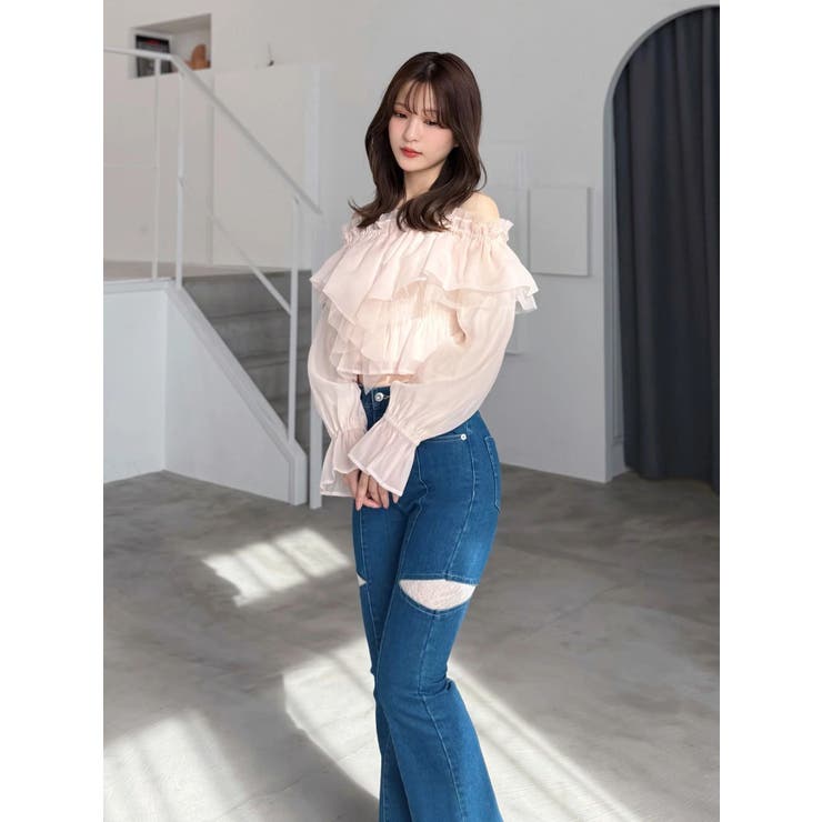 オフショルラッフルブラウス | MERCURYDUO | 詳細画像16 