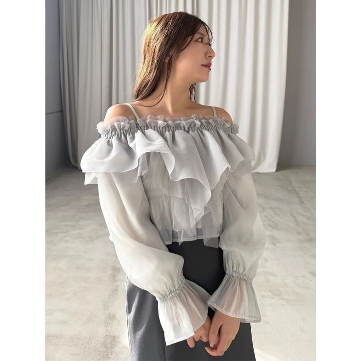 オフショルラッフルブラウス | MERCURYDUO | 詳細画像17 