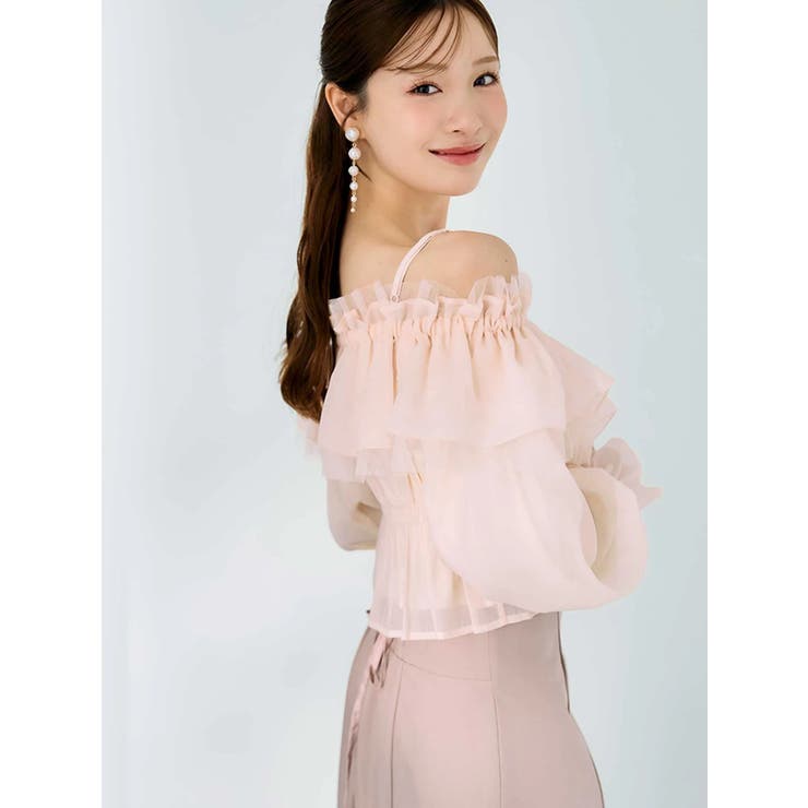 オフショルラッフルブラウス | MERCURYDUO | 詳細画像2 