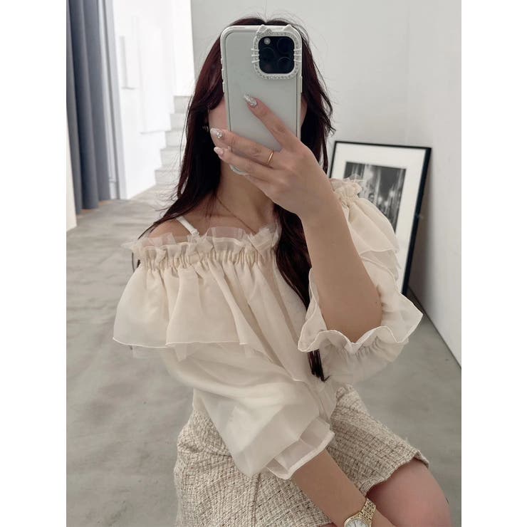 オフショルラッフルブラウス | MERCURYDUO | 詳細画像9 