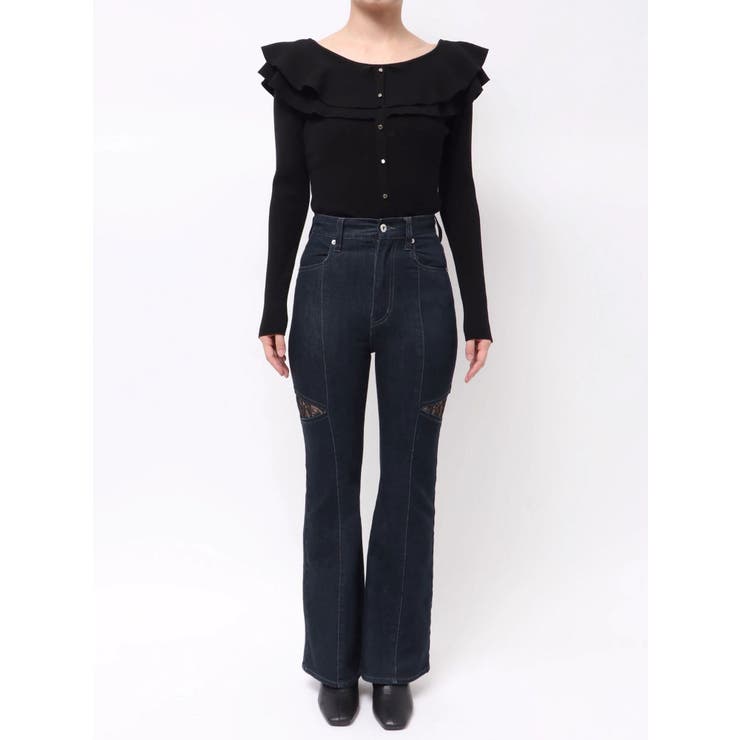 レーストリミングカットアウトデニムパンツ | MERCURYDUO | 詳細画像23 