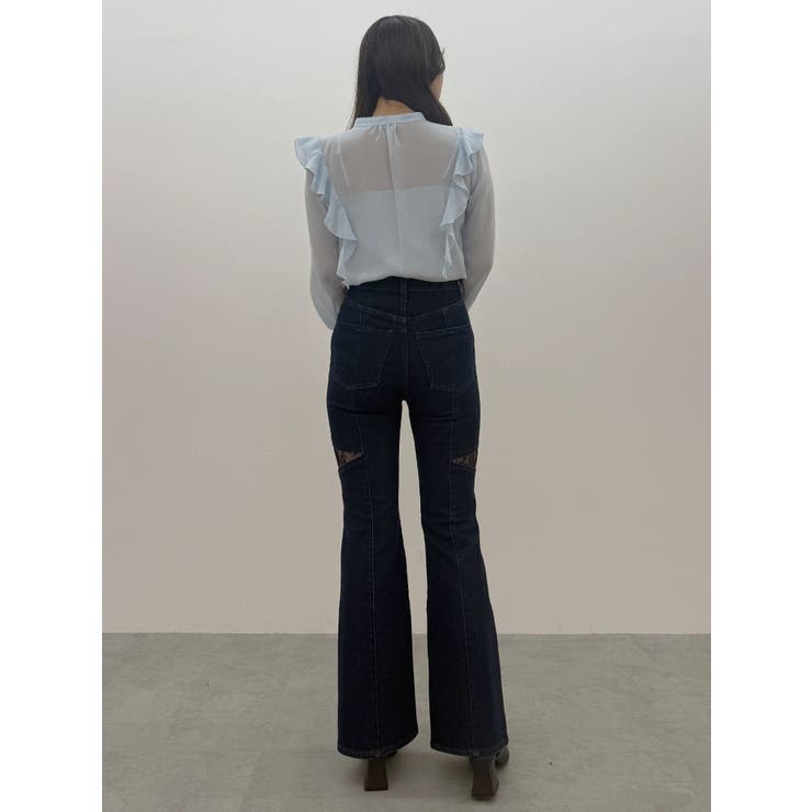 レーストリミングカットアウトデニムパンツ | MERCURYDUO | 詳細画像33 