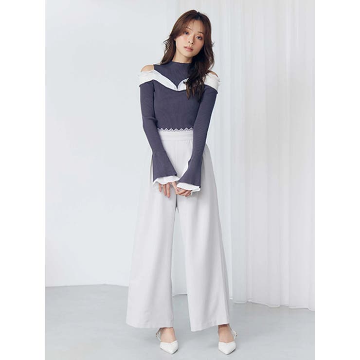 レースレイヤードタックパンツ | MERCURYDUO | 詳細画像3 