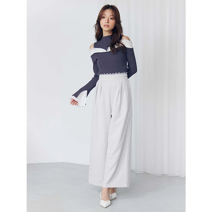 レースレイヤードタックパンツ | MERCURYDUO | 詳細画像4 