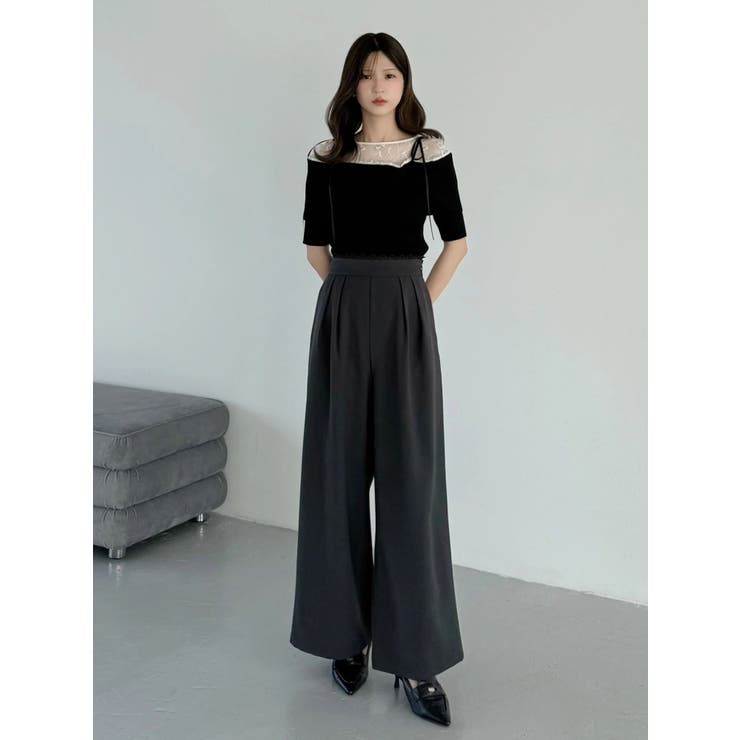 レースレイヤードタックパンツ | MERCURYDUO | 詳細画像7 