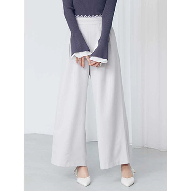 ベージュ | レースレイヤードタックパンツ | MERCURYDUO