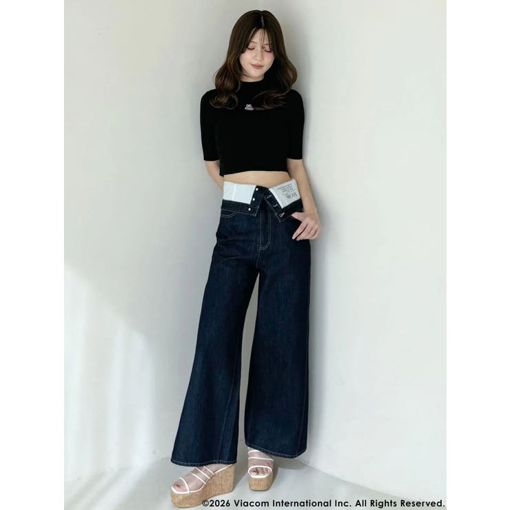 【EMILY IN PARISコラボ】2WAYハイウエストワイドデニムパンツ | MERCURYDUO | 詳細画像15 