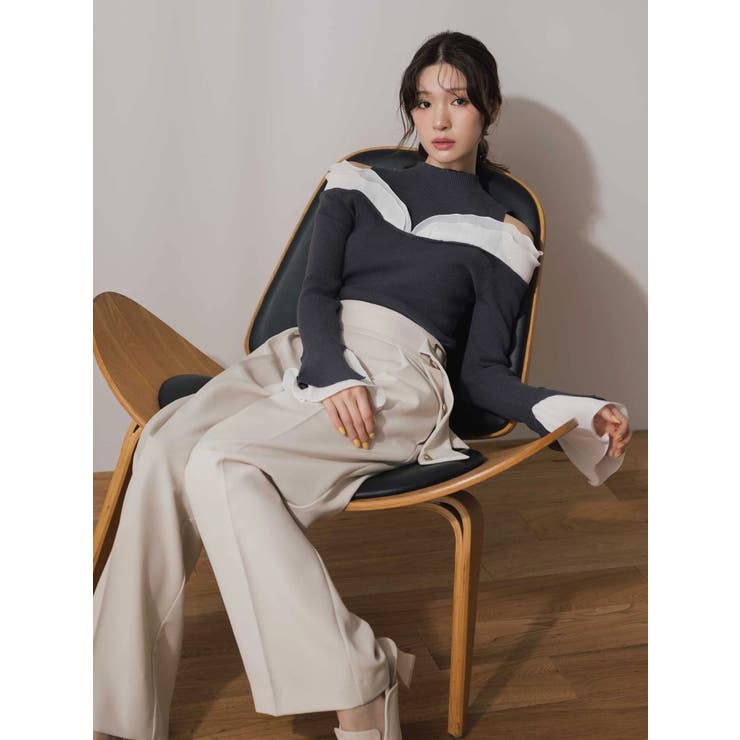 【セットアップ着用可】サイドベルトストレートパンツ | MERCURYDUO | 詳細画像2 