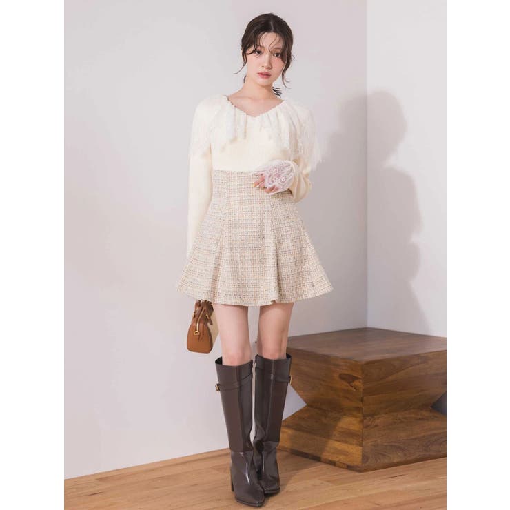 【セットアップ着用可】バックZIPミニスカパン | MERCURYDUO | 詳細画像4 