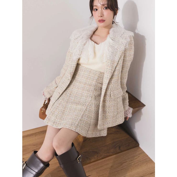 ベージュ | 【セットアップ着用可】バックZIPミニスカパン | MERCURYDUO