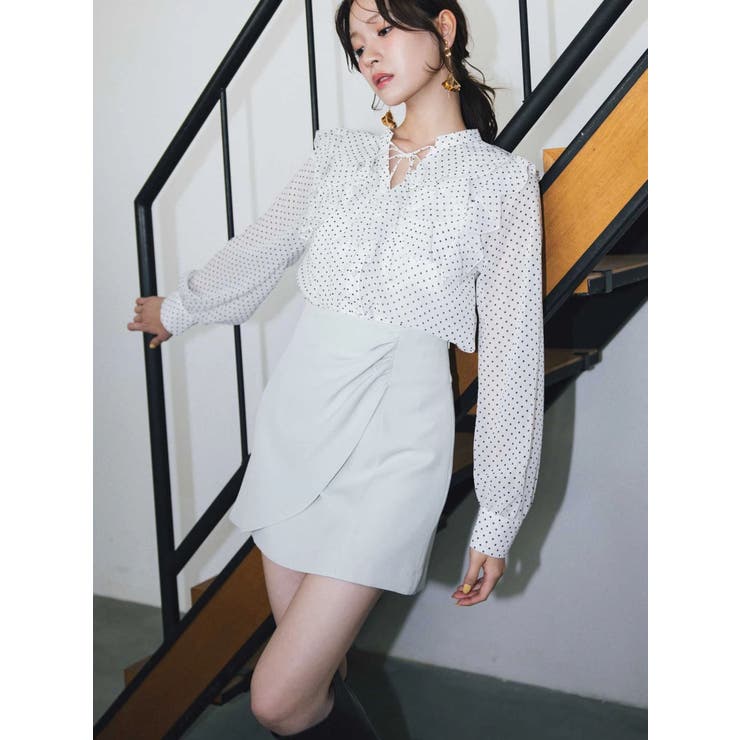 ミントグリーン | 【セットアップ着用可】ドレープミニスカート | MERCURYDUO