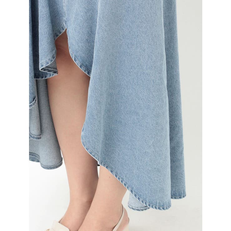 デニムイレギュラーヘムフレアスカート | MERCURYDUO | 詳細画像12 