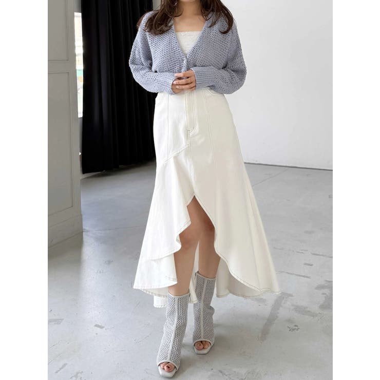 デニムイレギュラーヘムフレアスカート | MERCURYDUO | 詳細画像17 