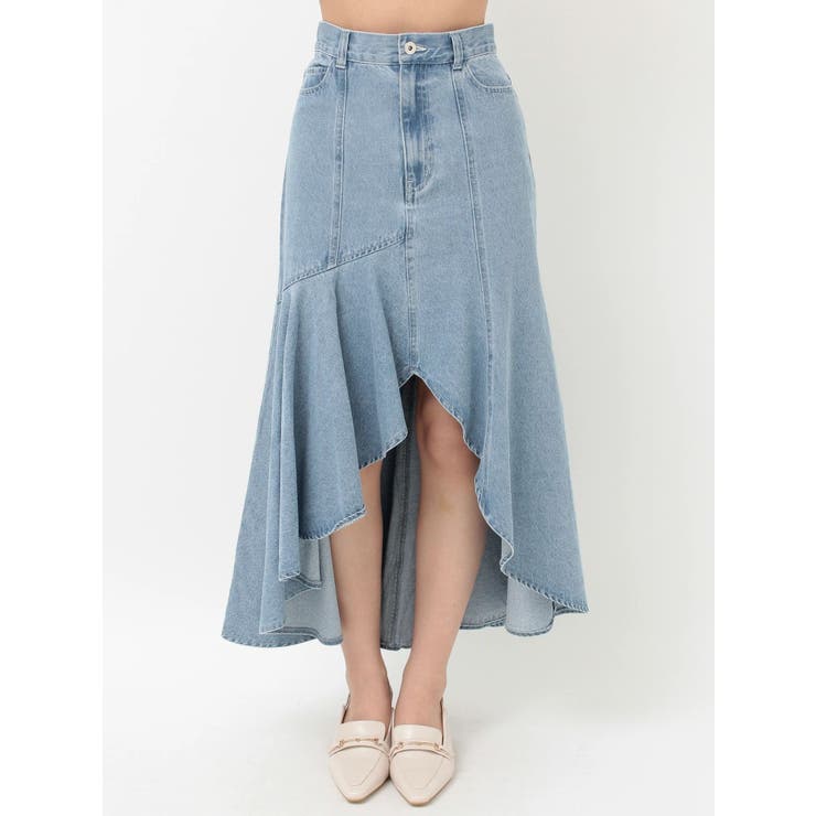 デニムイレギュラーヘムフレアスカート | MERCURYDUO | 詳細画像22 