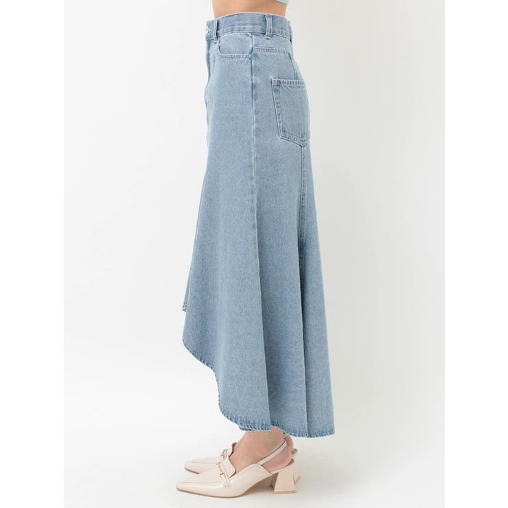 デニムイレギュラーヘムフレアスカート | MERCURYDUO | 詳細画像7 