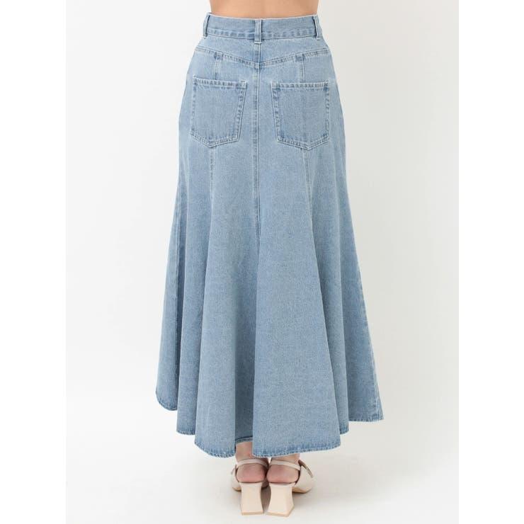 デニムイレギュラーヘムフレアスカート | MERCURYDUO | 詳細画像8 