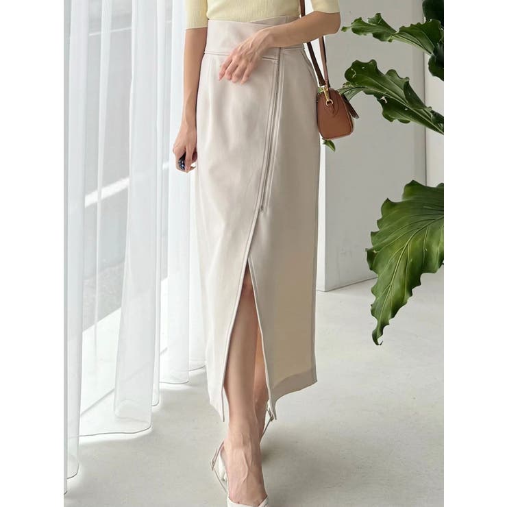 アイボリー | アシメZIPナロースカート | MERCURYDUO