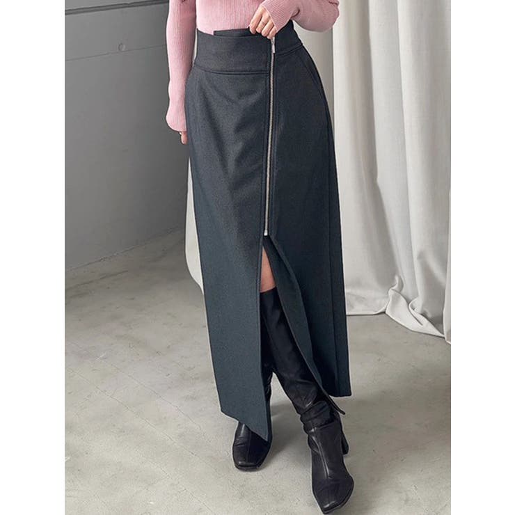 グレー | アシメZIPナロースカート | MERCURYDUO