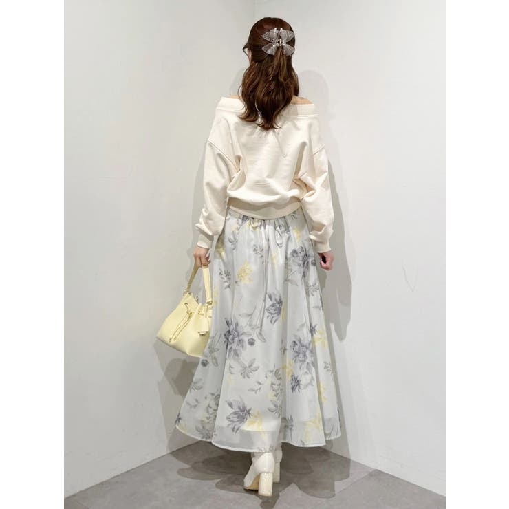 花柄バックレースアップフレアスカート | MERCURYDUO | 詳細画像17 