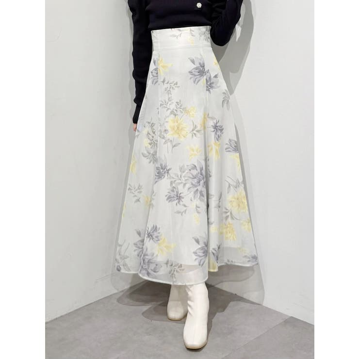 花柄バックレースアップフレアスカート | MERCURYDUO | 詳細画像18 