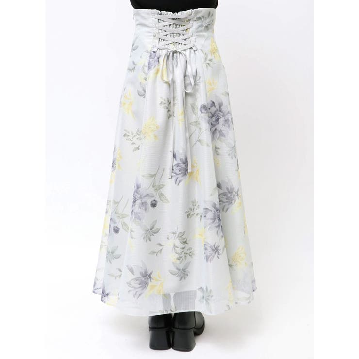 花柄バックレースアップフレアスカート | MERCURYDUO | 詳細画像27 