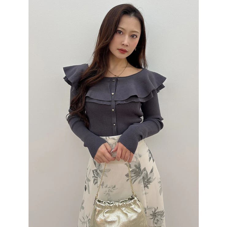 花柄バックレースアップフレアスカート | MERCURYDUO | 詳細画像9 