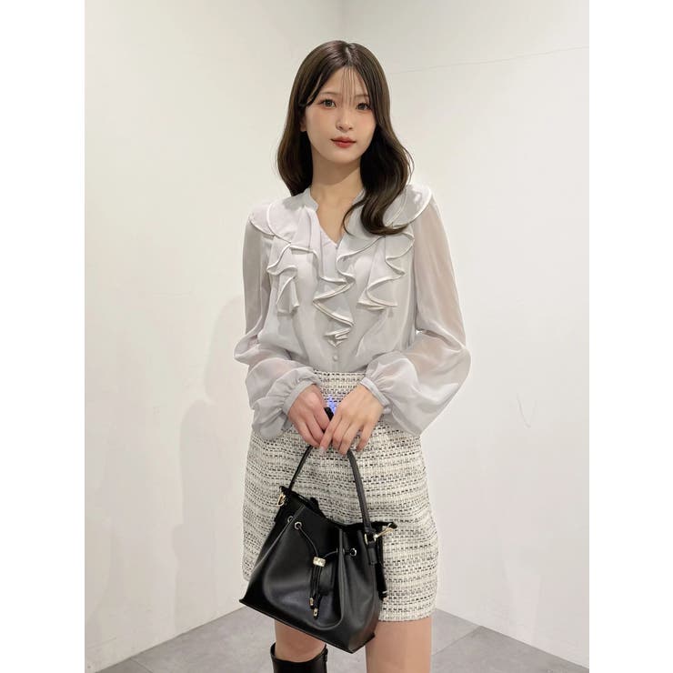 ツイード台形ミニスカート | MERCURYDUO | 詳細画像15 