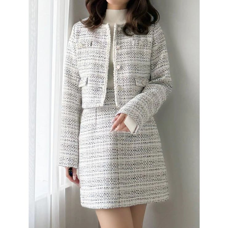 ツイード台形ミニスカート | MERCURYDUO | 詳細画像2 