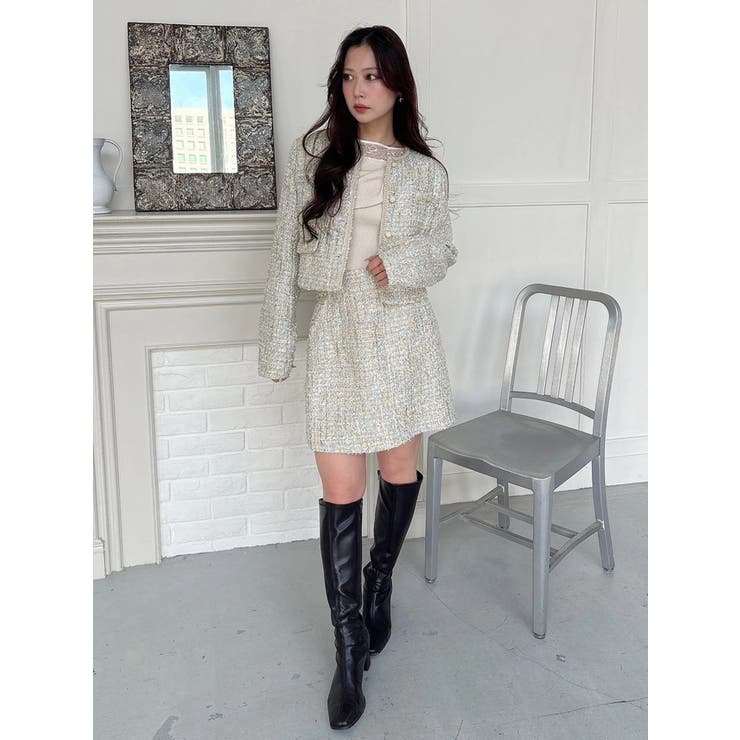 ツイード台形ミニスカート | MERCURYDUO | 詳細画像3 